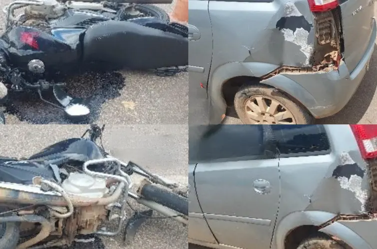 Motociclista sofre fratura após colidir com carro estacionando na região Central