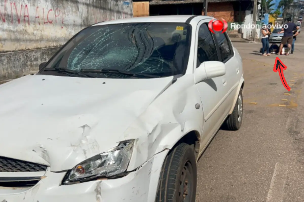 Motoboy fica gravemente ferido após colisão em cruzamento no Centro de Porto Velho