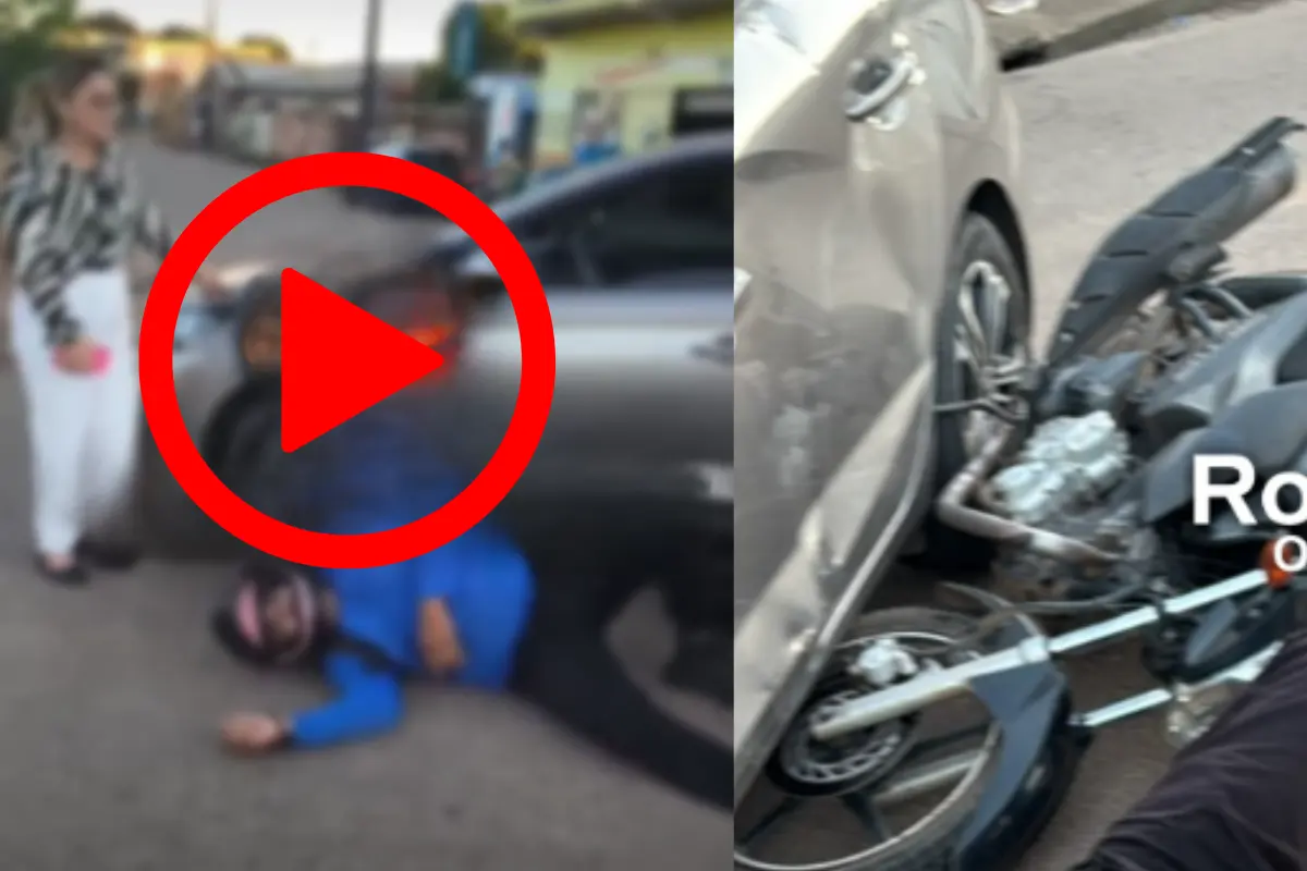 Motoboy sofre fratura na perna após acidente com carro na zona Sul de Porto Velho