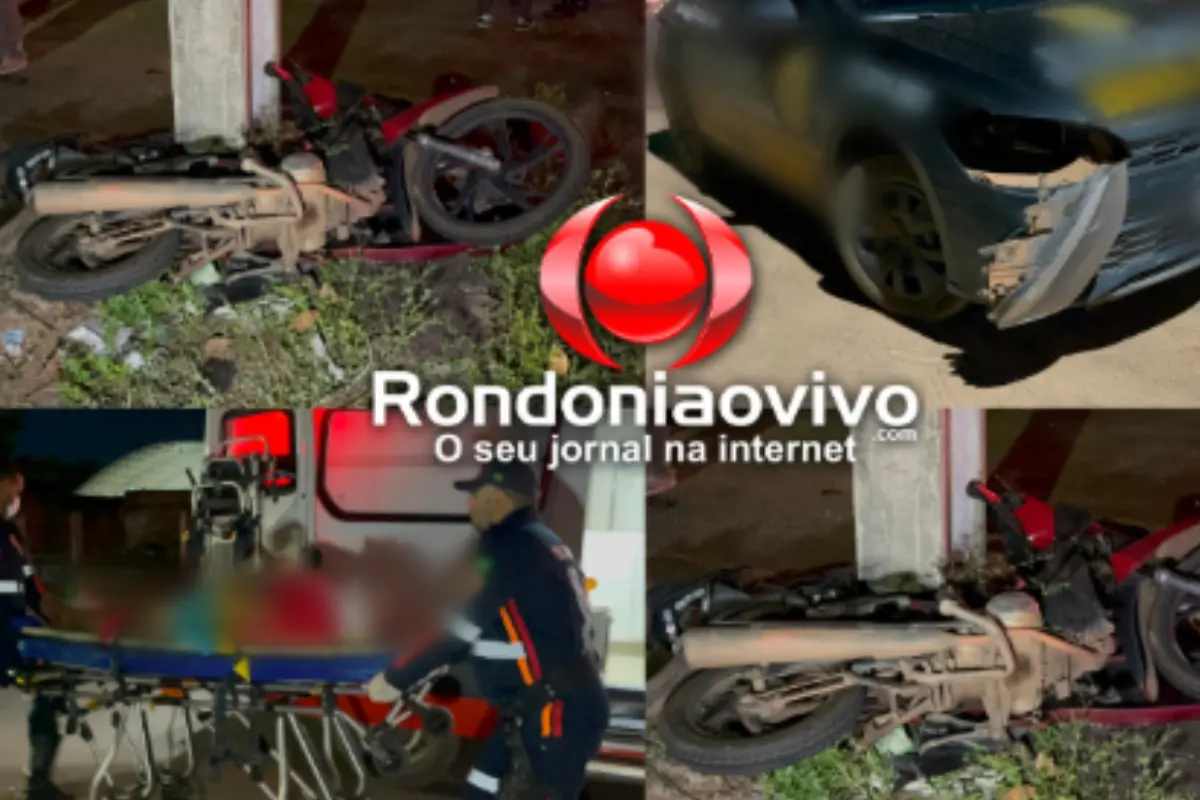 Cabo da PM fica em estado grave após acidente entre moto e carro na Avenida Abunã, em Porto Velho