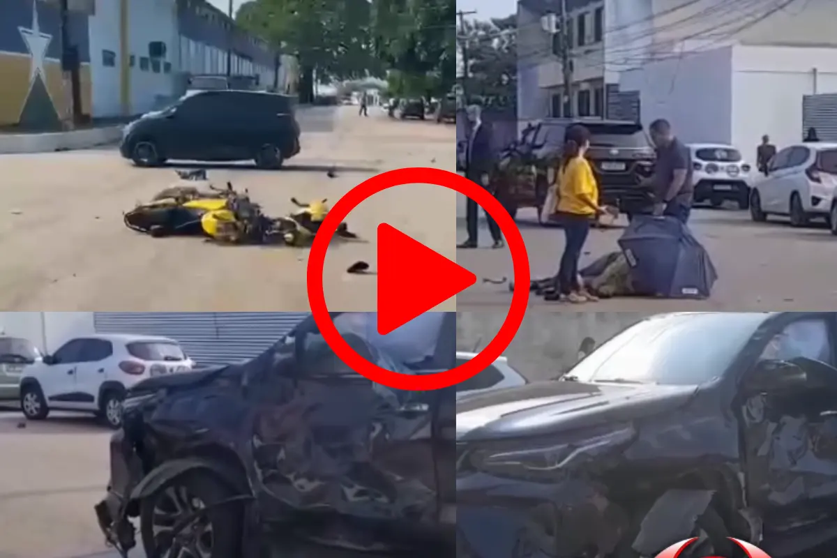 Mototaxista fica inconsciente após colisão com caminhonete SW4 em Porto Velho