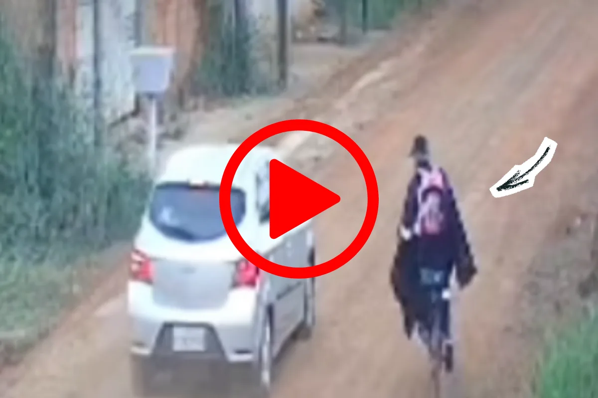 Câmera flagra homem furtando TV de residência e fugindo de bicicleta em Porto Velho