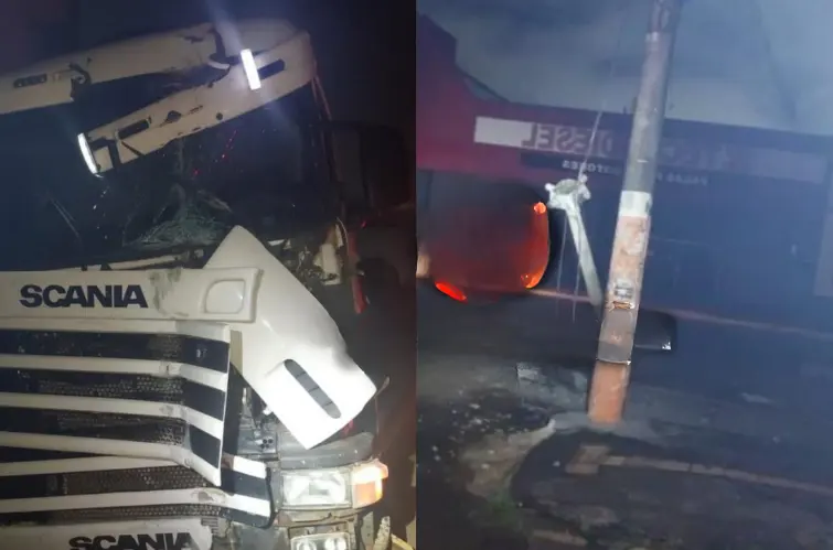 Caminhoneiro derruba poste, foge da PM e acaba preso após perseguição em Porto Velho