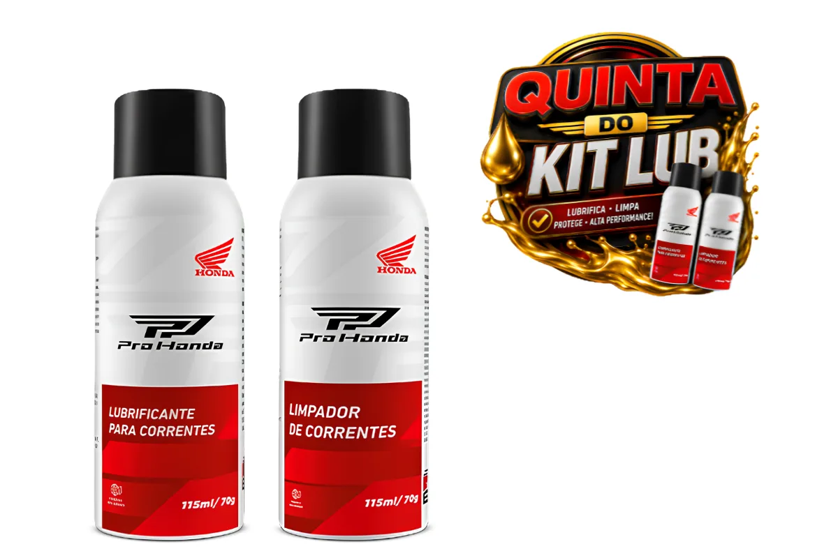 Quinta do Kit Lub Mastter Moto oferece limpeza e lubrificação de corrente por R$ 49,90