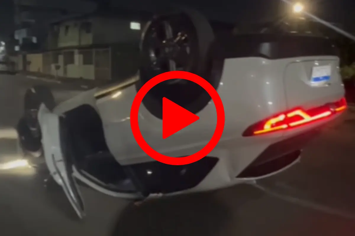 Motorista capota HR-V após bater em carro estacionado e foge em Porto Velho