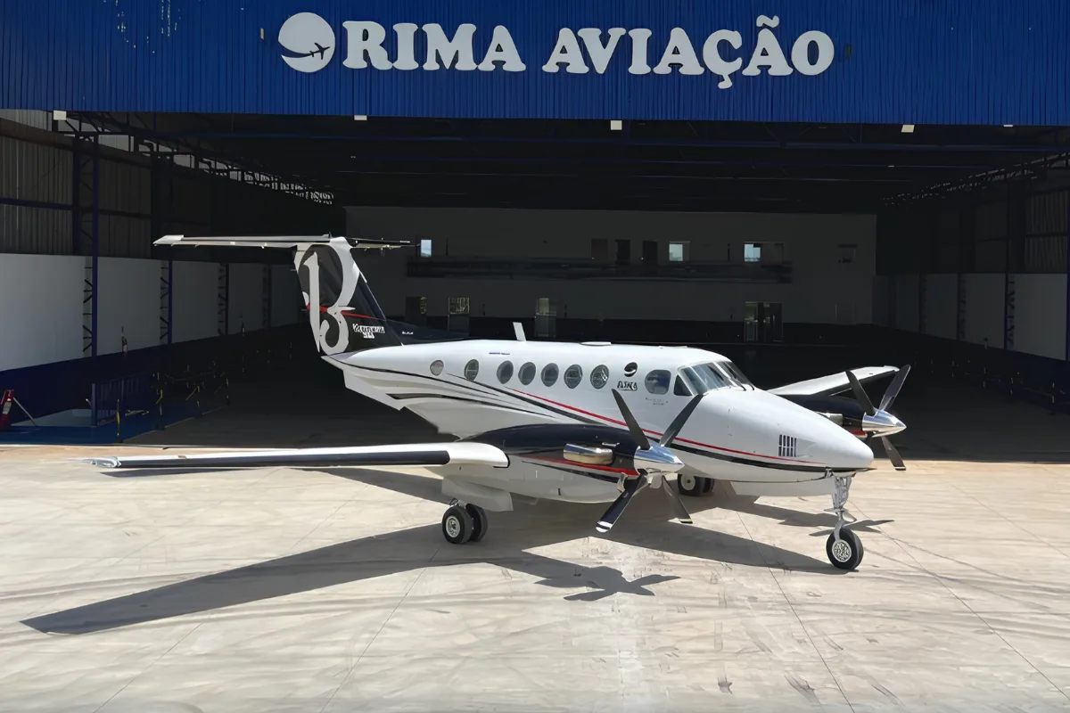 King Air B200 da Rima Aviação pode pousar em pistas de fazenda autorizadas e levar até 8 passageiros em Rondônia 