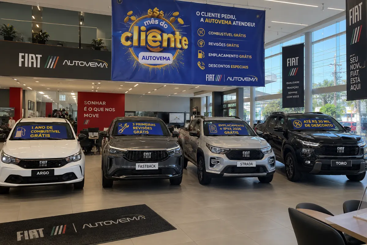Autovema oferece combustível, revisões, emplacamento grátis e até R$ 30 mil de desconto em setembro