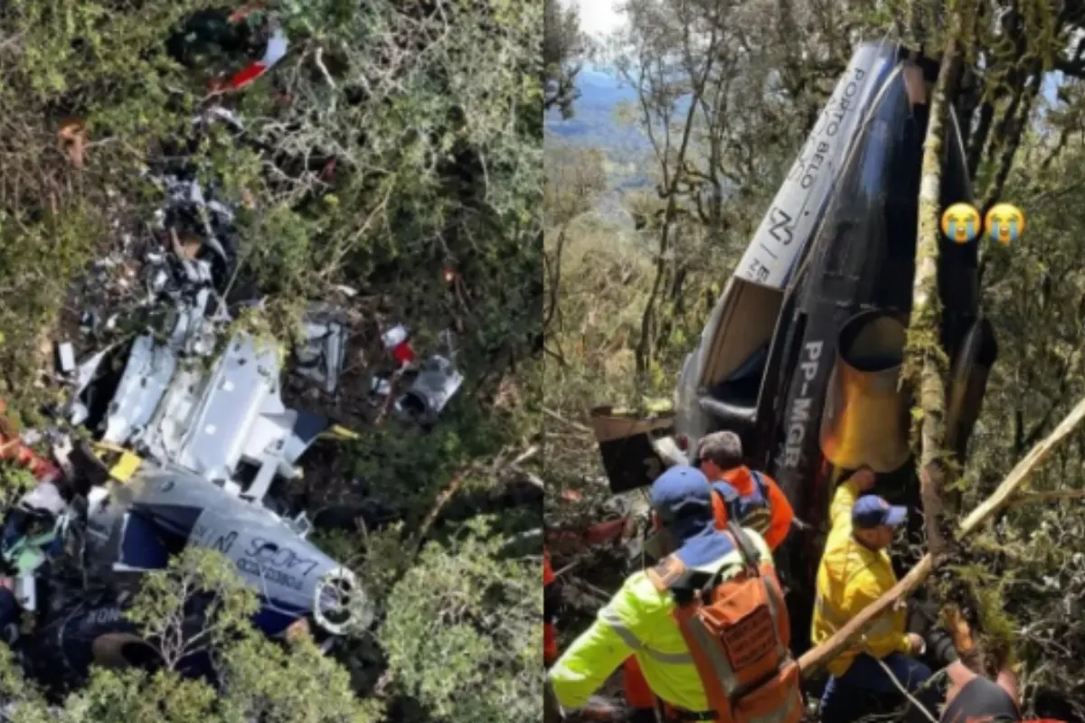 Corpos de Rick e das outras quatro vítimas são resgatados após queda de helicóptero em SC