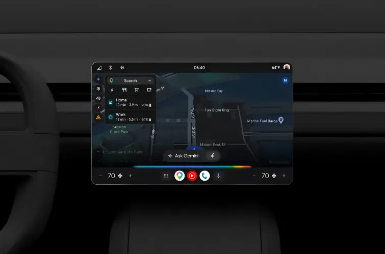 Android Auto ganha visual renovado, IA Gemini e suporte para vídeos do YouTube