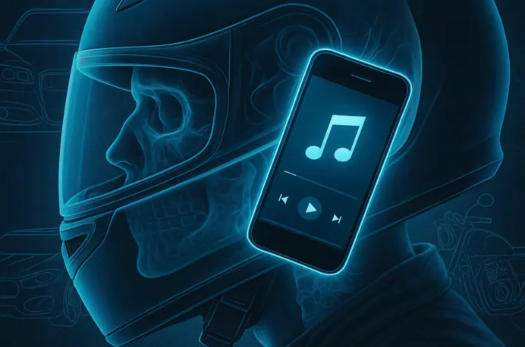 Colocar celular no capacete para ouvir música é infração grave e dá 5 pontos na CNH