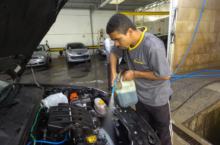 Qual é o jeito certo de lavar o motor do carro?