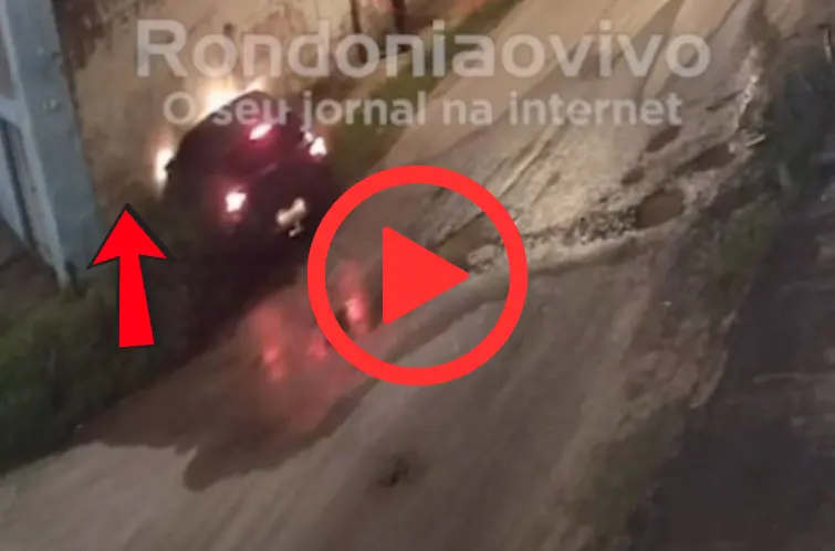 Motorista bate em muro ao tentar desviar de buraco em Porto Velho