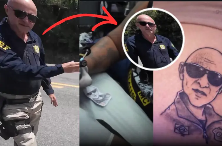 Turista suíço viraliza após abordagem da PRF e tatua rosto de policial no bumbum