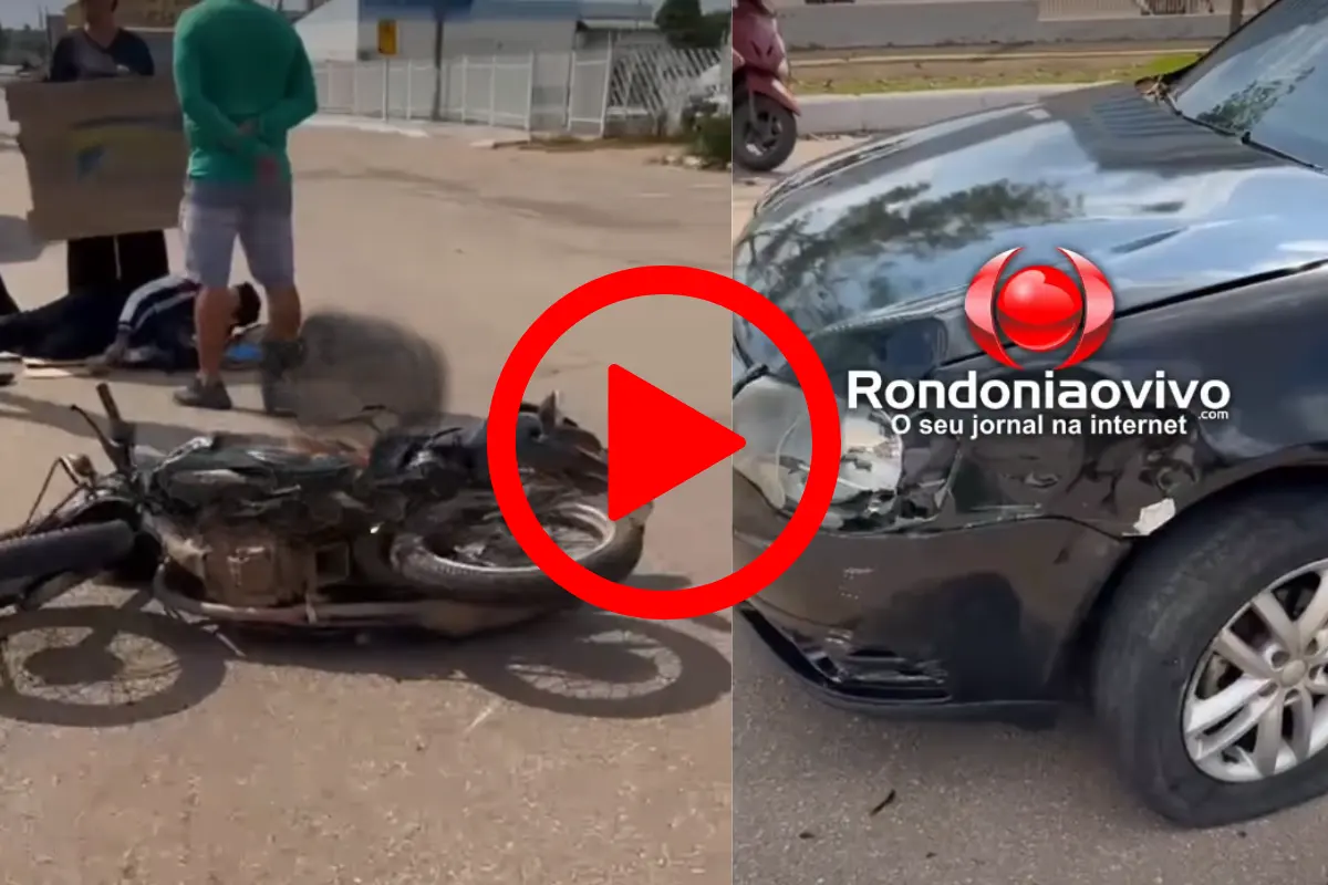 Motociclista fica ferido após bater de frente com carro em Porto Velho