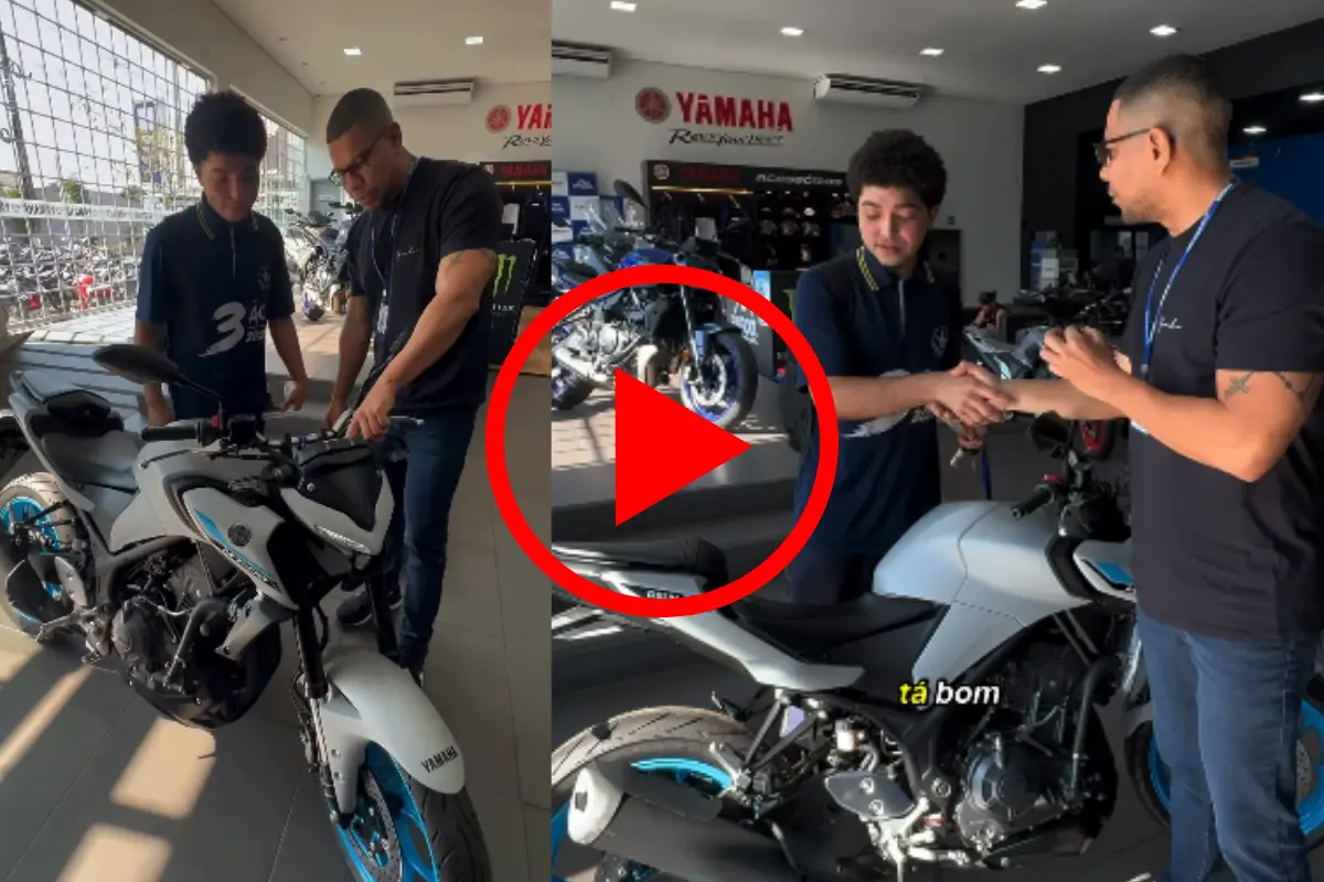 Jovem de 18 anos retira Yamaha MT-03 após pagar apenas três parcelas em Porto Velho na Bingool Motos