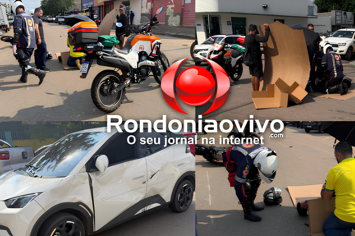 Motociclista fica ferido após colisão com carro de aplicativo em Porto Velho