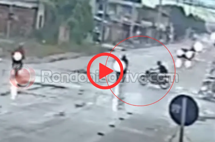 Vídeo mostra grave acidente que deixou motociclistas feridos em Porto Velho