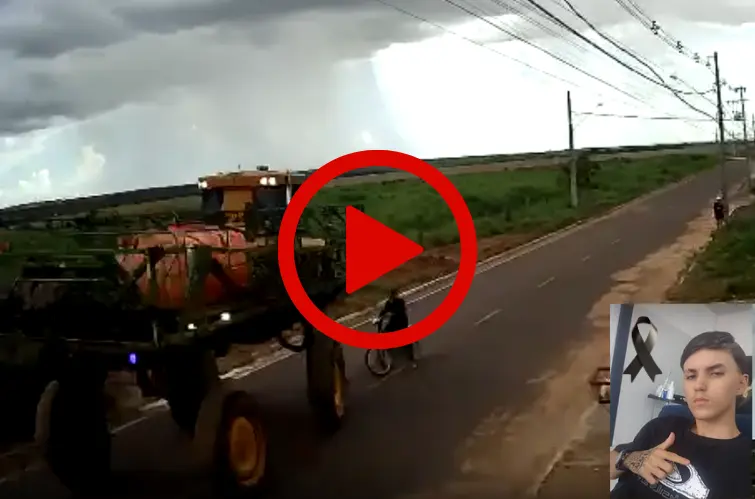 Câmera de segurança flagra momento de trágico acidente com adolescente em MT