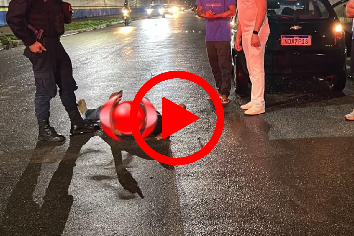 Motociclista fica ferido após colisão de frente com Chevrolet Celta em Porto Velho