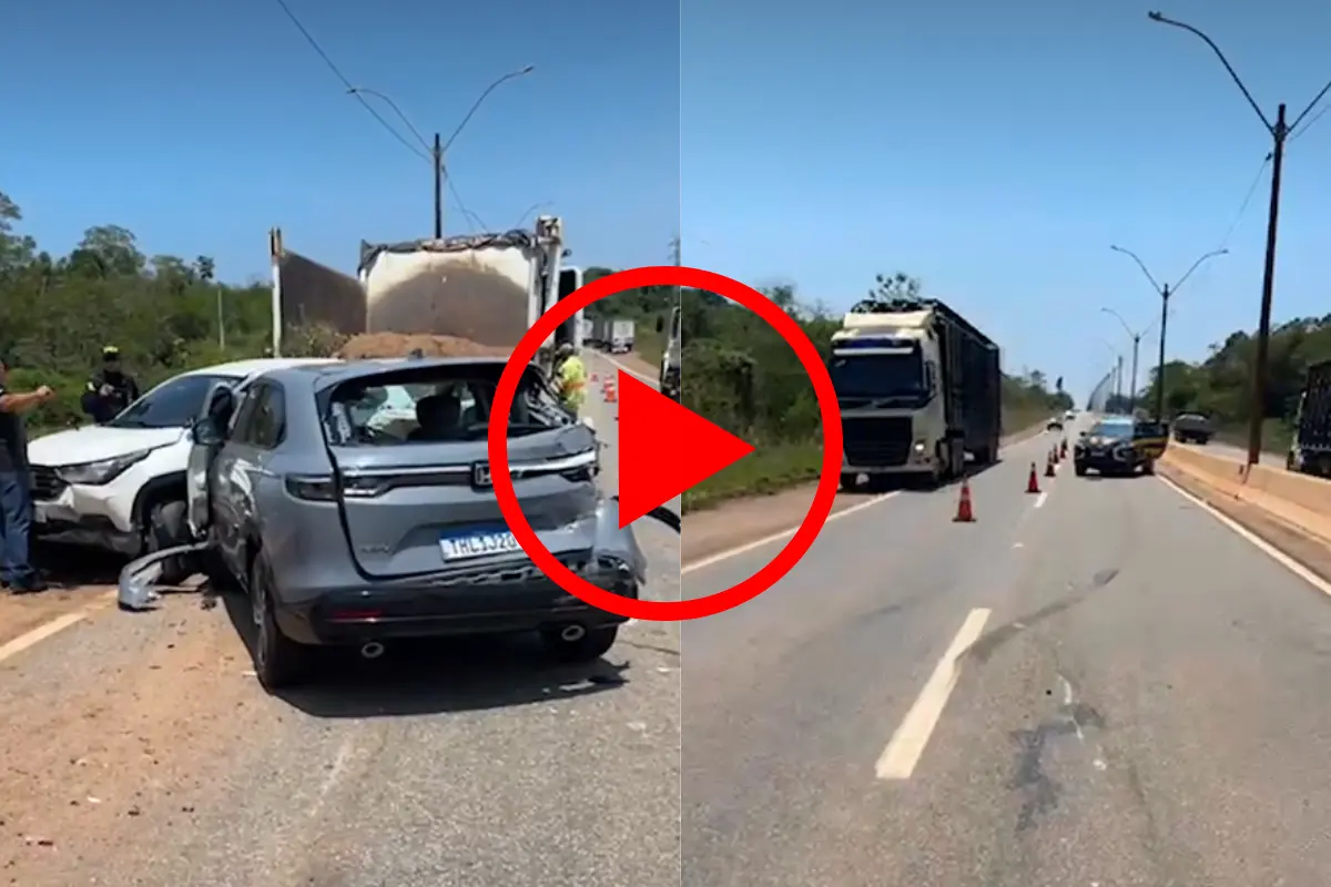 Quatro veículos se envolvem em grave colisão na BR-364, em Porto Velho