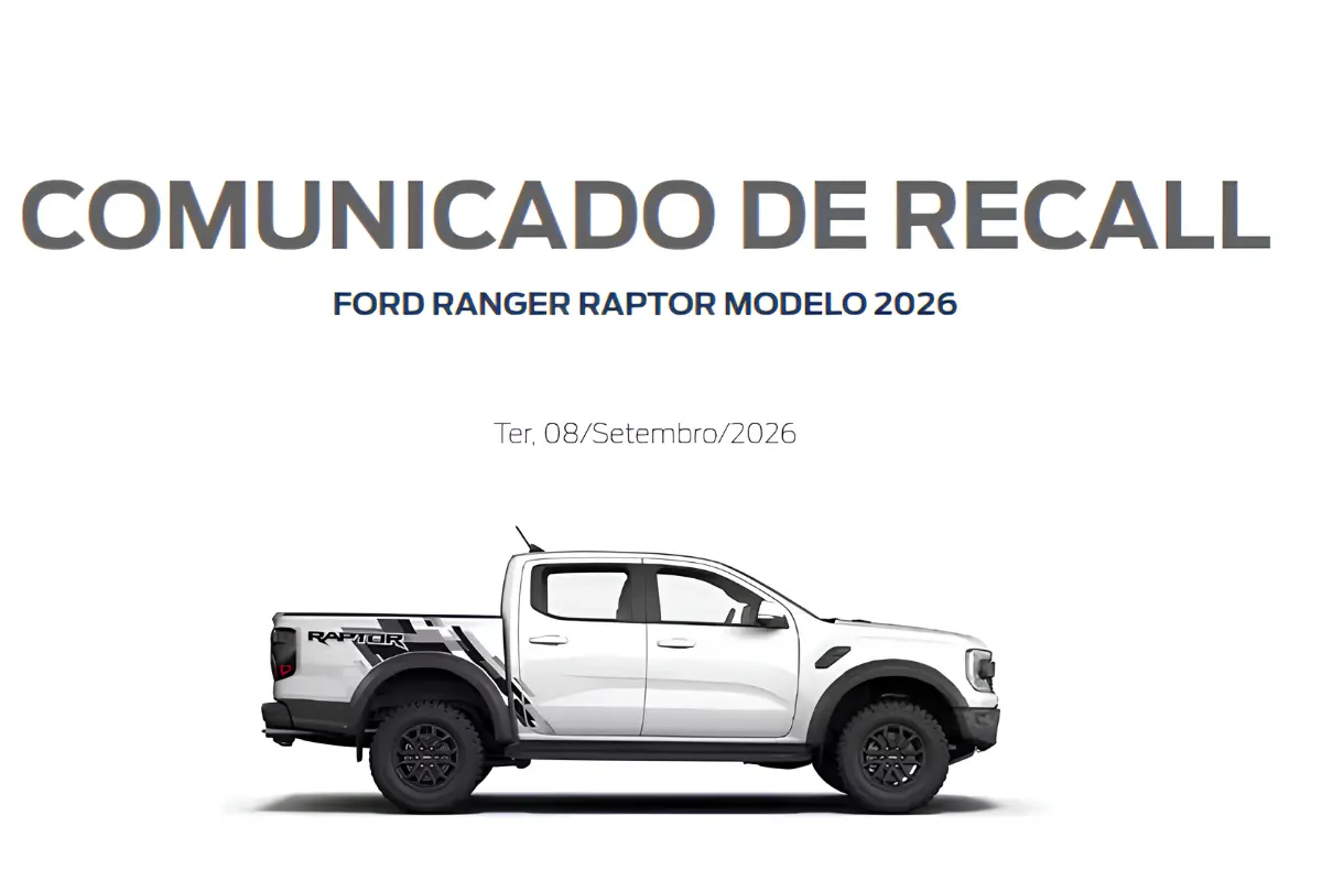 Ford Ranger Raptor 2026 entra em recall por risco de falha nos airbags de cortina