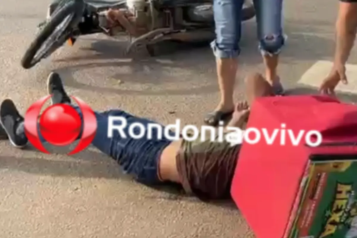 Motoboy sofre mal súbito, cai de motocicleta e fica gravemente ferido em Porto Velho