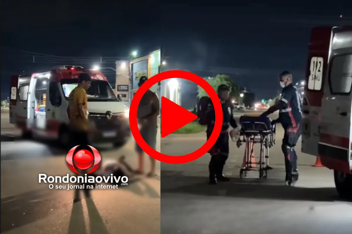 Motociclista fica ferido após cachorro atravessar a rua e provocar acidente em Porto Velho