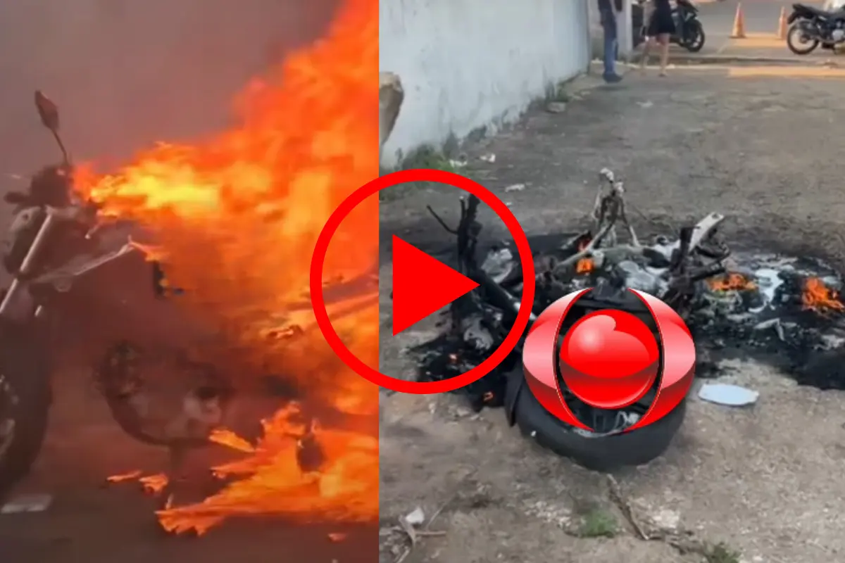 Incêndio destrói motocicleta ao lado de posto de combustíveis em Porto Velho