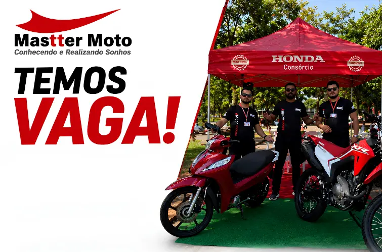 Mastter Moto abre vagas para vendedor externo, estoque e balcão de peças em Porto Velho