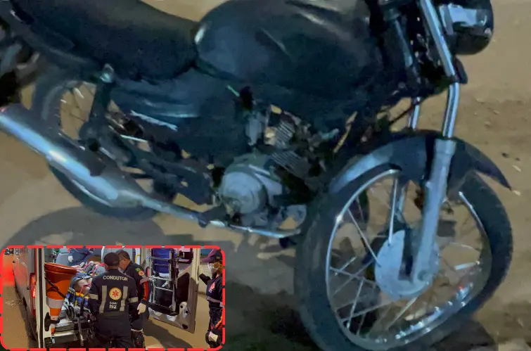 Casal sofre grave acidente entre moto e carro na Rua Petrolina