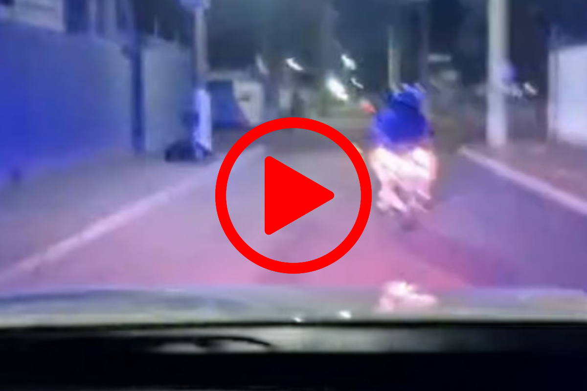 Registro de perseguição mostra casal de irmãos fugindo em motocicleta e sendo interceptado pela PM em Porto Velho
