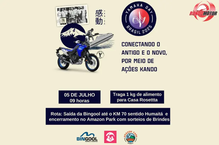 Yamaha Day reúne motociclistas em Porto Velho com ação solidária e passeio até o Amazon Park