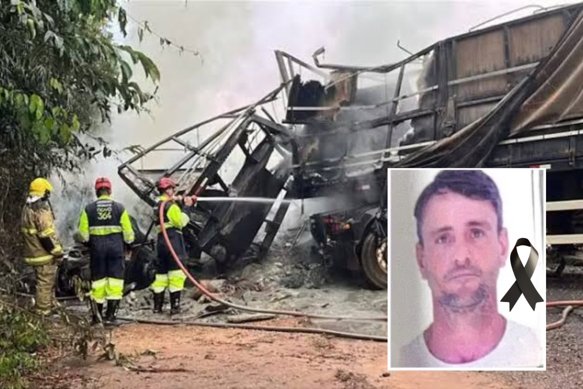 Identificado motorista de 45 anos que morreu carbonizado após colisão entre carretas na BR-364, em Rondônia