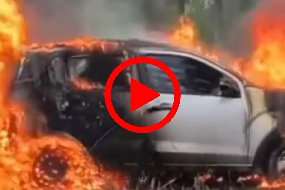 Carro é destruído por incêndio durante festa de aniversário de deputado em Porto Velho