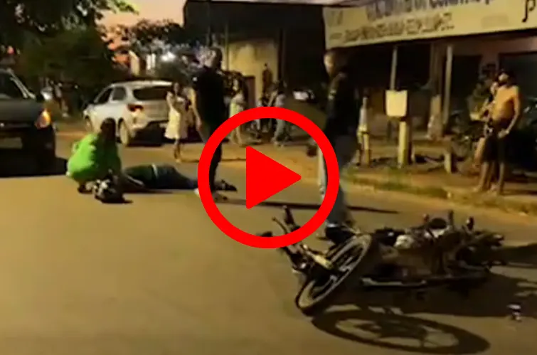Passageira de moto aplicativo fica inconsciente em grave atropelamento