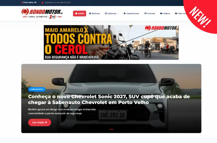 RondoMotor lança novo site com visual mais moderno, classificados e navegação facilitada