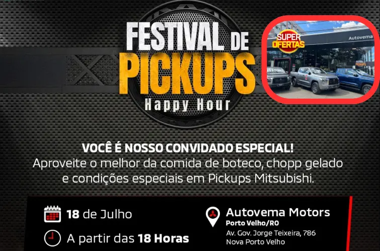 Mitsubishi promove happy hour com festival de pickups em Porto Velho