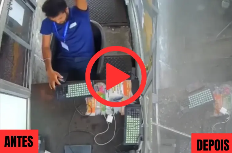 Pneu de caminhão explode e destrói cabine de pedágio
