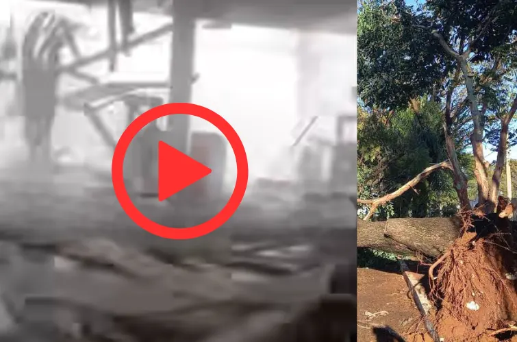 Forte ventania arranca forro de posto de combustíveis em Porto Velho