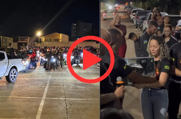 Motociata em homenagem a Sofia Lima emociona com entrega de capacete aos pais em Porto Velho