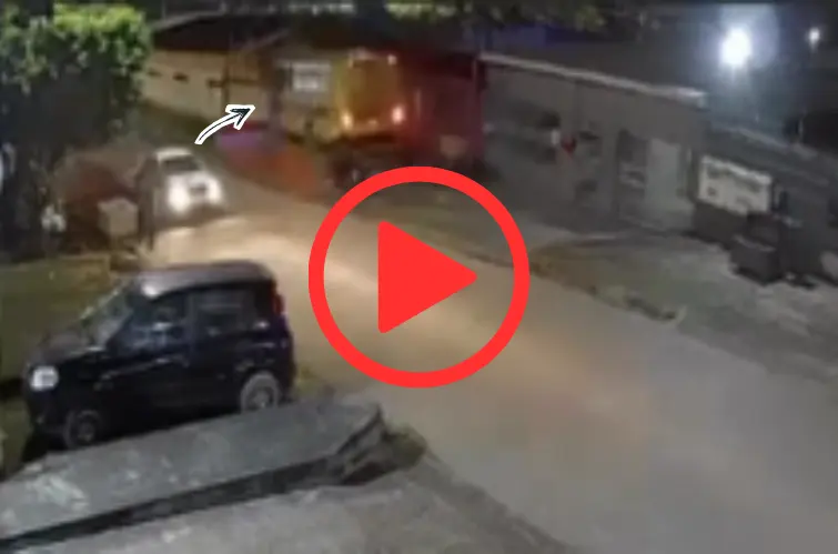 Ônibus escolar perde freio, atinge veículos e residência no Centro de Porto Velho; Veja o vídeo