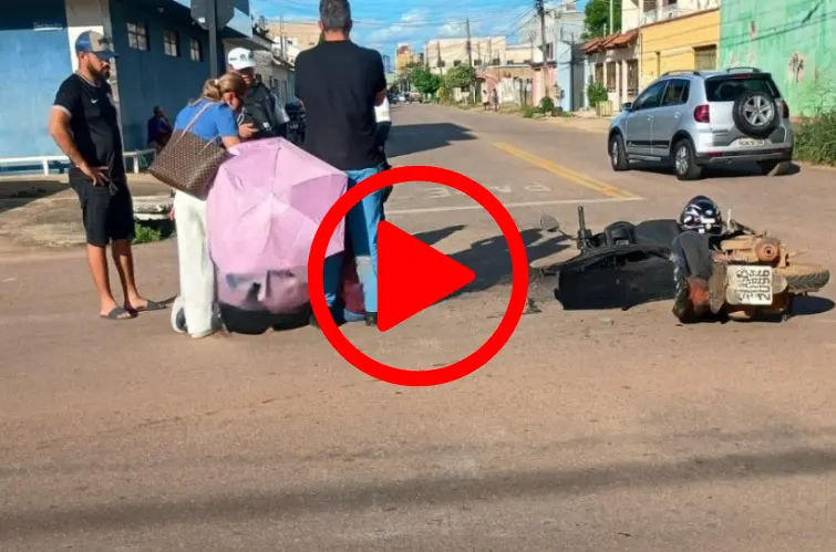 Mulher sofre fratura exposta após avançar preferencial no Centro de Porto Velho