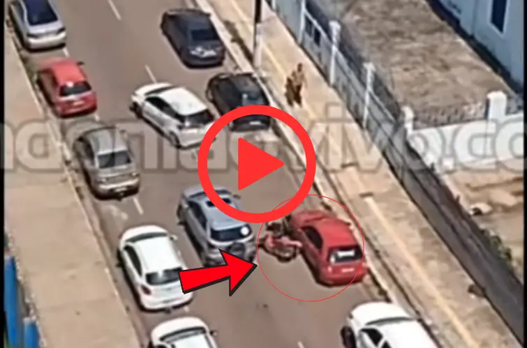 Homem registra acidente envolvendo o próprio carro enquanto filmava paisagem em Porto Velho