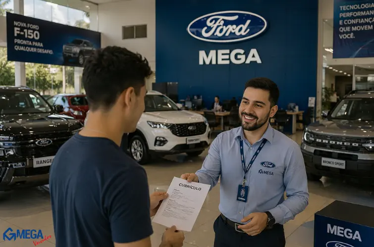 Mega Ford abre vaga para vendedor de veículos novos em Ariquemes
